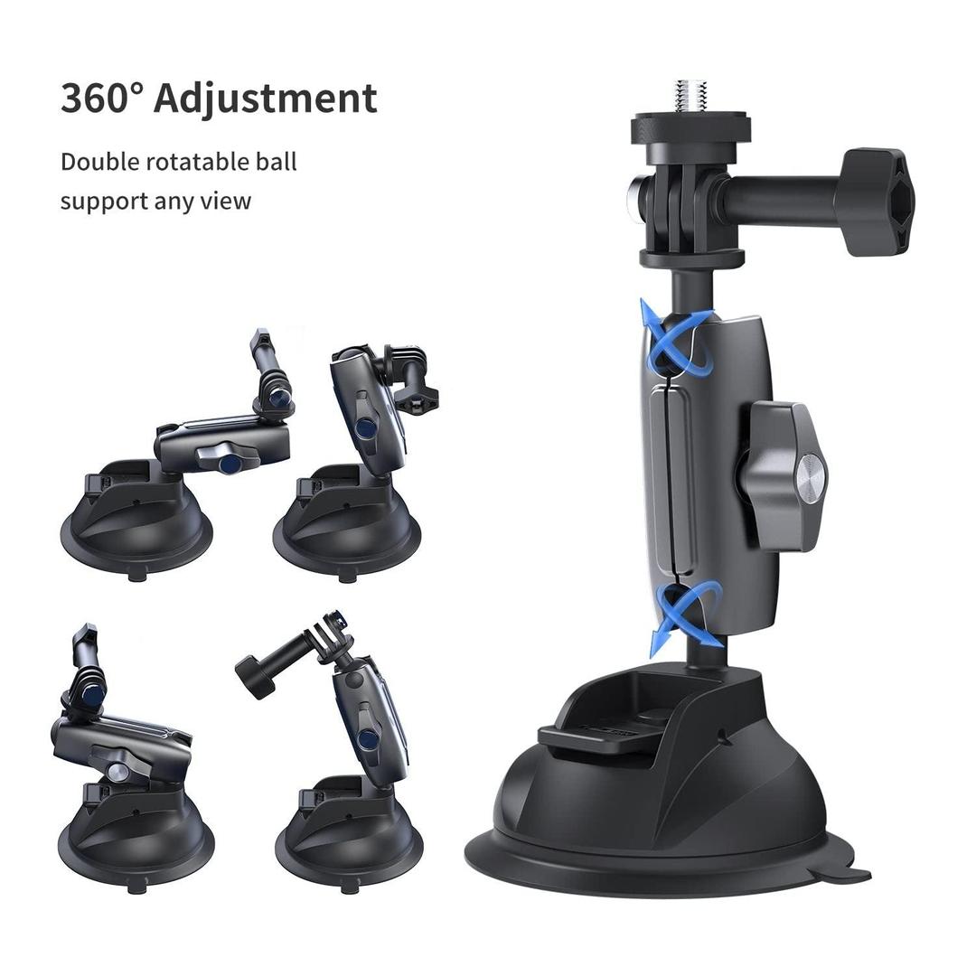 TELESIN Action Camera Universal Suction Cup Mount For GoPro Insta360 DJI Osmo, 21072301